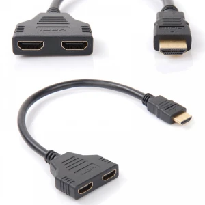 HDMI-adapter male naar 2 HDMI female uitgangen splitter satkit