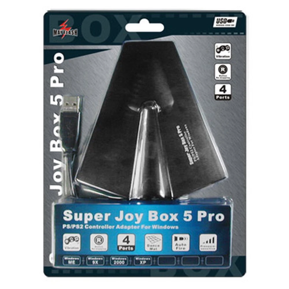 Super Joybox 5 Pro PS2 naar pc-adapter met 4 pads, compatibel met Windows