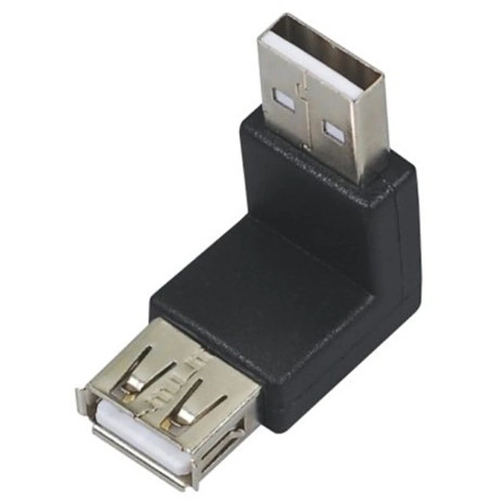 USB-A male naar USB-A female adapter 90° voor compacte, veilige aansluitingen