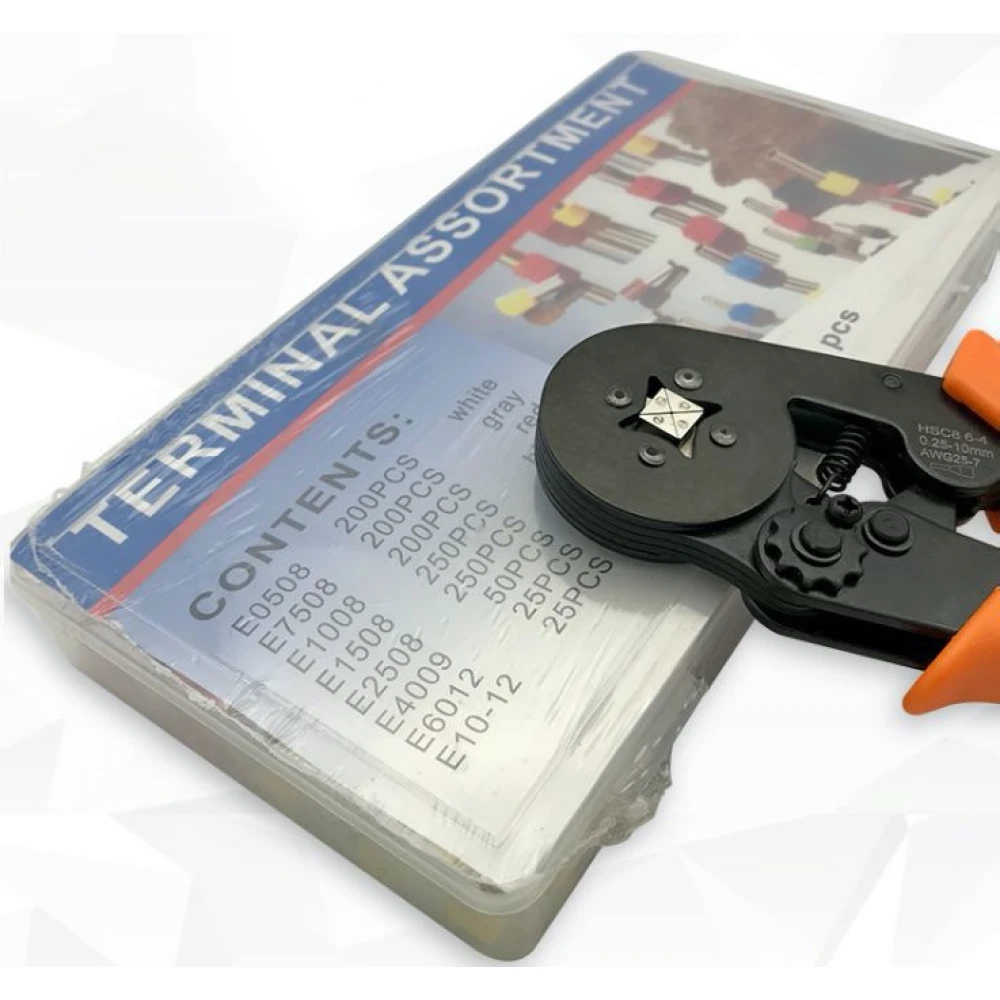 Krimptang met adereindhulzen 0.25-10 mm² - 1200-delige set