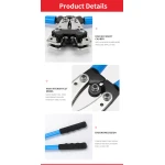 Krimptang 6-50mm² met antislip handgrepen en verstelbare rotatie