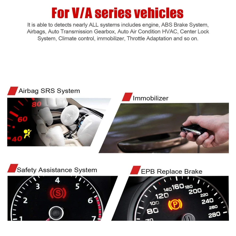 Ancel VD500 OBD2 voor VW, Audi, Seat en Skoda - foutcodescanner