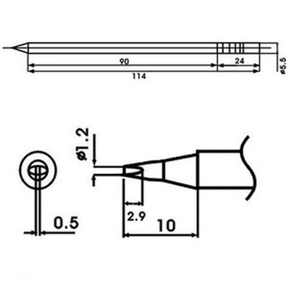Aoyue LF-12D soldeerpunt met ingebouwde weerstand voor Aoyue soldeerbouten
