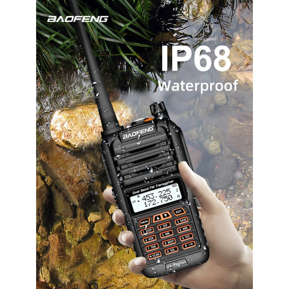 Baofeng UV9R Plus walkie-talkie met groot bereik en 160 kanalen
