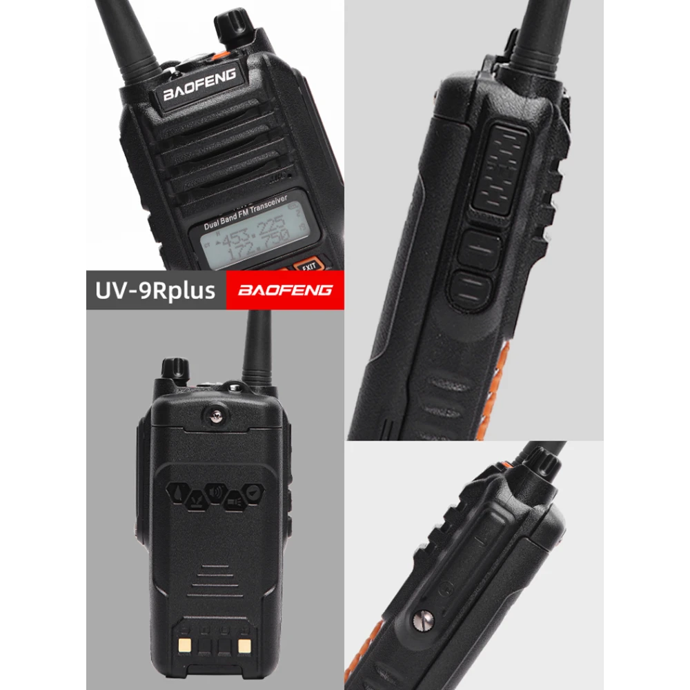 Baofeng UV9R Plus walkie talkie con batería de alta capacidad y antena profesional