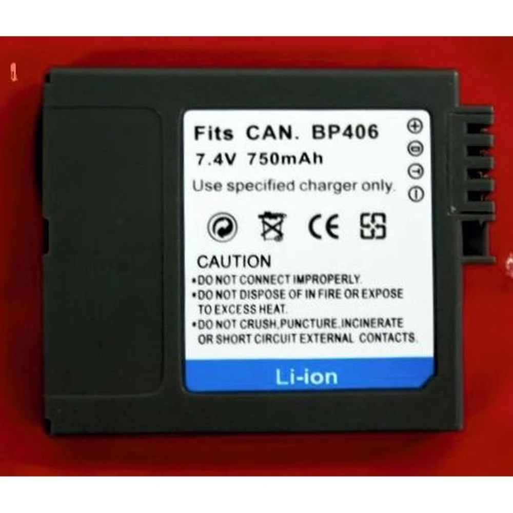 Compatibele Canon BP-406/407 batterij voor digitale camera's en camcorders