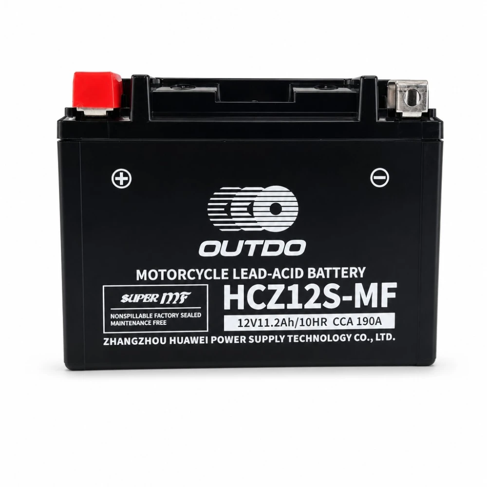 Motoraccu AGM 12V 11.2Ah OUTDO HCZ12S-MF - Compatibel met Yuasa YTZ12S(-BS) / GTZ12S / ETZ12S
