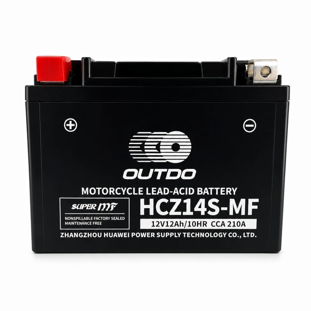 Motoraccu AGM 12V 12Ah OUTDO HCZ14S-MF - Compatibel met Yuasa YTZ14S(-BS) / GTZ14S / ETZ14S