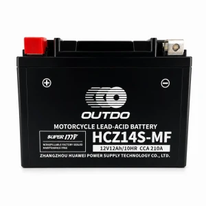 Motoraccu AGM 12V 12Ah OUTDO HCZ14S-MF - Compatibel met Yuasa YTZ14S(-BS) / GTZ14S / ETZ14S