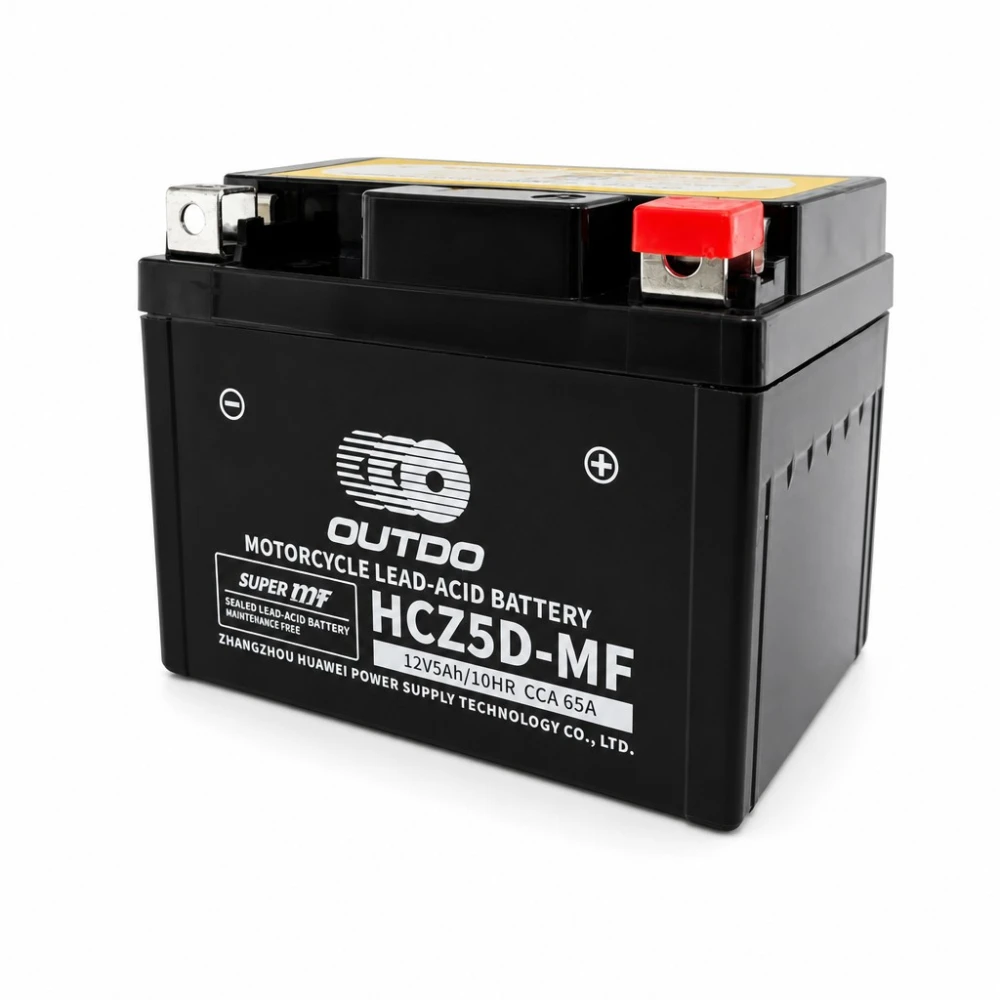 Motoraccu AGM 12V 5Ah OUTDO HCZ5D-MF - Compatibel met Yuasa YTZ7S-BS / GTZ7S / ETZ5L-BS