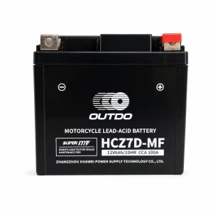 OUTDO Motoraccu AGM 12V 6Ah OUTDO HCZ7D-MF - Compatibel met Yuasa YTZ7S-BS / GTZ7S / ETZ7S
