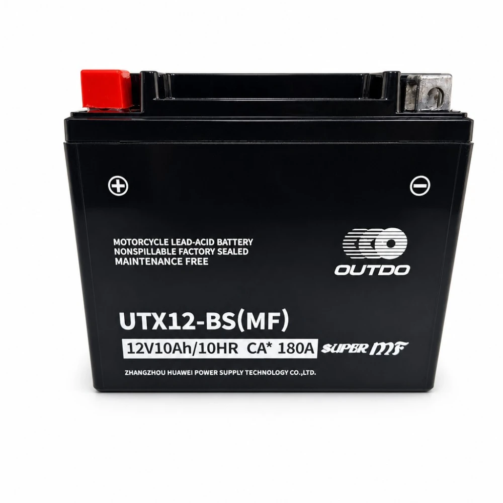 Motoraccu AGM 12V 10Ah OUTDO UTX12-BS(MF) - Compatibel met Yuasa YTX12-BS / GTX12-BS / ETX12-BS