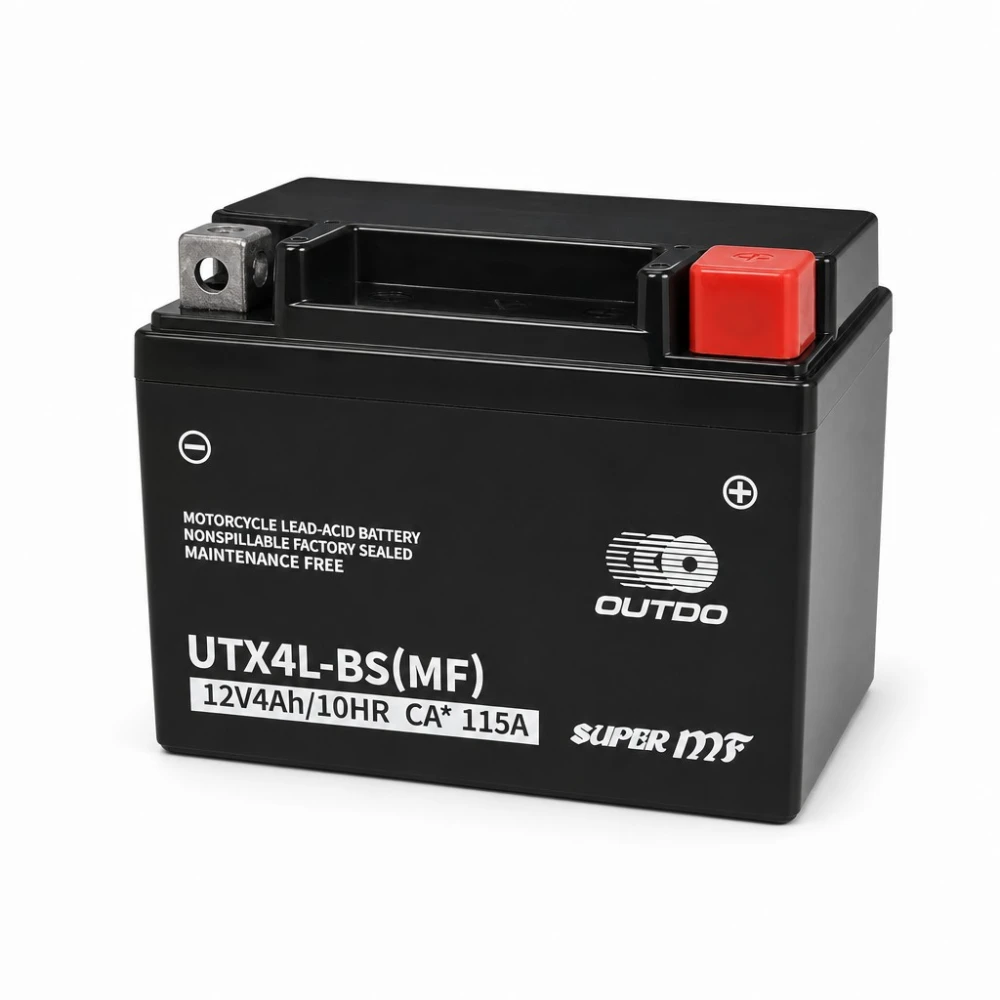 Motoraccu AGM 12V 4Ah OUTDO UTX4L-BS(MF) - Compatibel met Yuasa YTX4L-BS / GTX4L-BS / ETX4L-BS