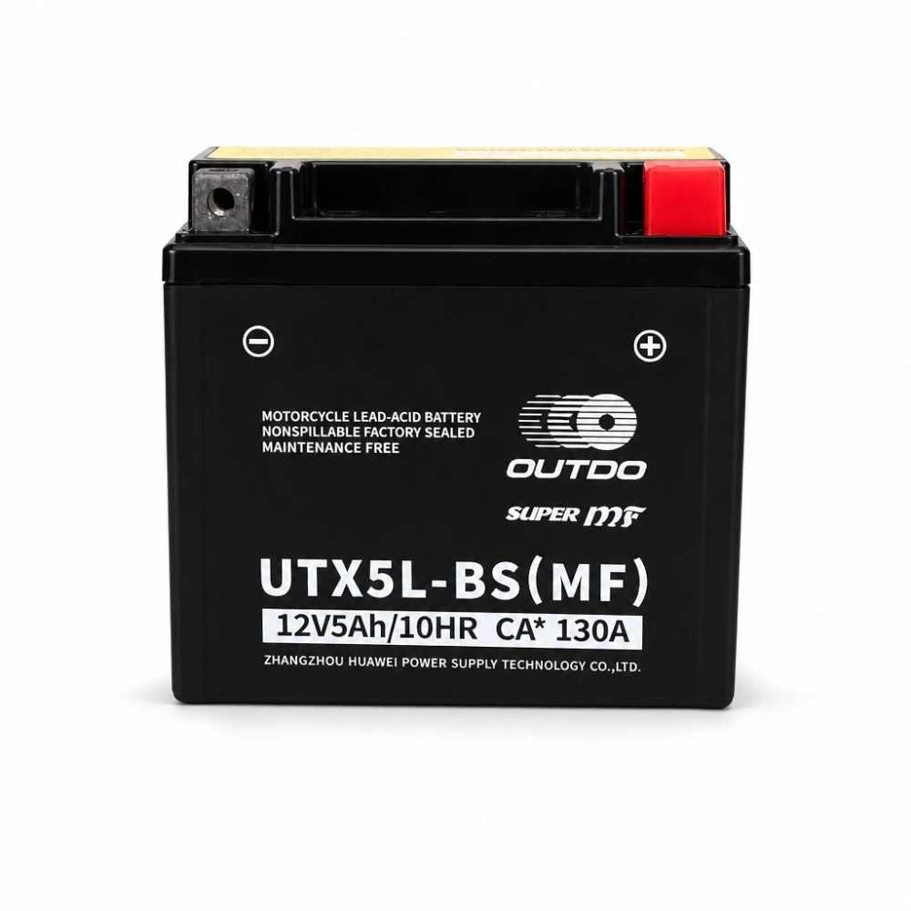 Motoraccu AGM 12V 5Ah OUTDO UTX5L-BS(MF) - Compatibel met Yuasa YTX5L-BS / GTX5L-BS / ETX5L-BS