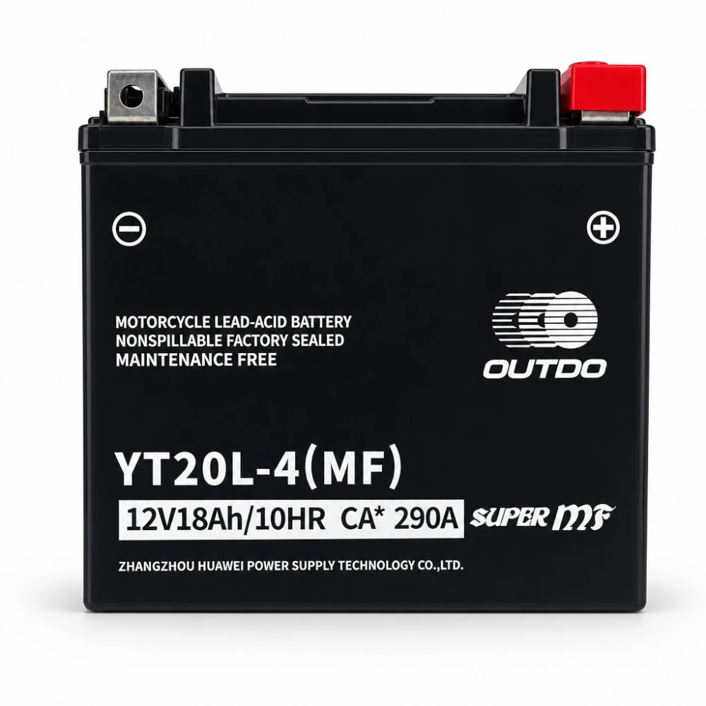Motoraccu AGM 12V 18Ah OUTDO YT20L-4(MF) - Compatibel met Yuasa YTX20L-BS / GTX20L-BS / ETX20L-BS / Y50-N18L-A