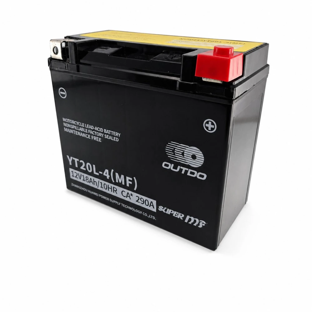 Motoraccu AGM 12V 18Ah OUTDO YT20L-4(MF) - Compatibel met Yuasa YTX20L-BS / GTX20L-BS / ETX20L-BS / Y50-N18L-A