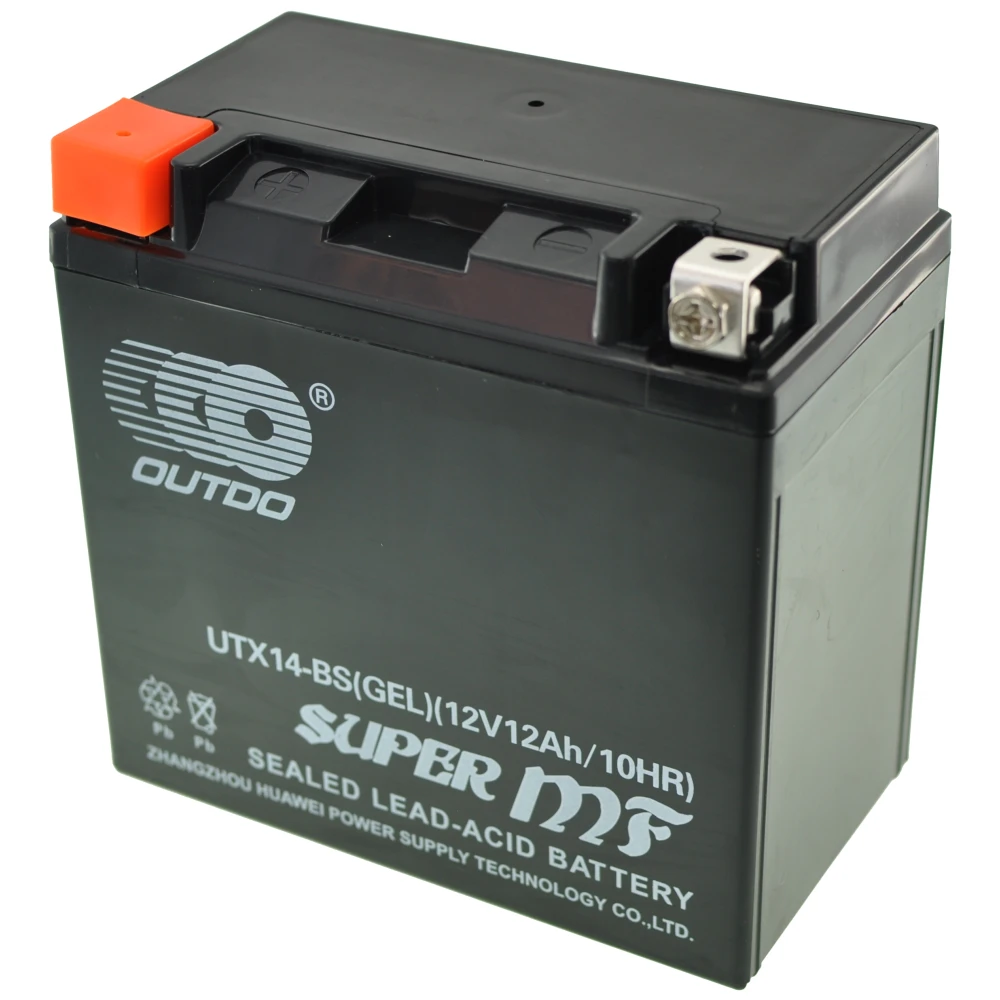Bateria Moto YTX14-BS Gel Bateria de Gel OUTDO detalle de bornes
