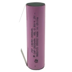Hoogwaardige oplaadbare 18650 batterij 2600mAh 3,7V met soldeerlip