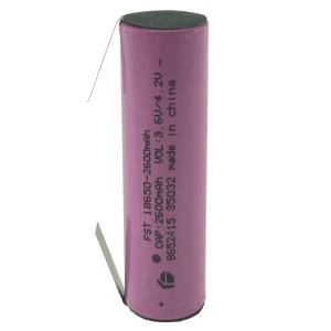 Hoogwaardige oplaadbare 18650 batterij 2600mAh 3,7V met soldeerlip