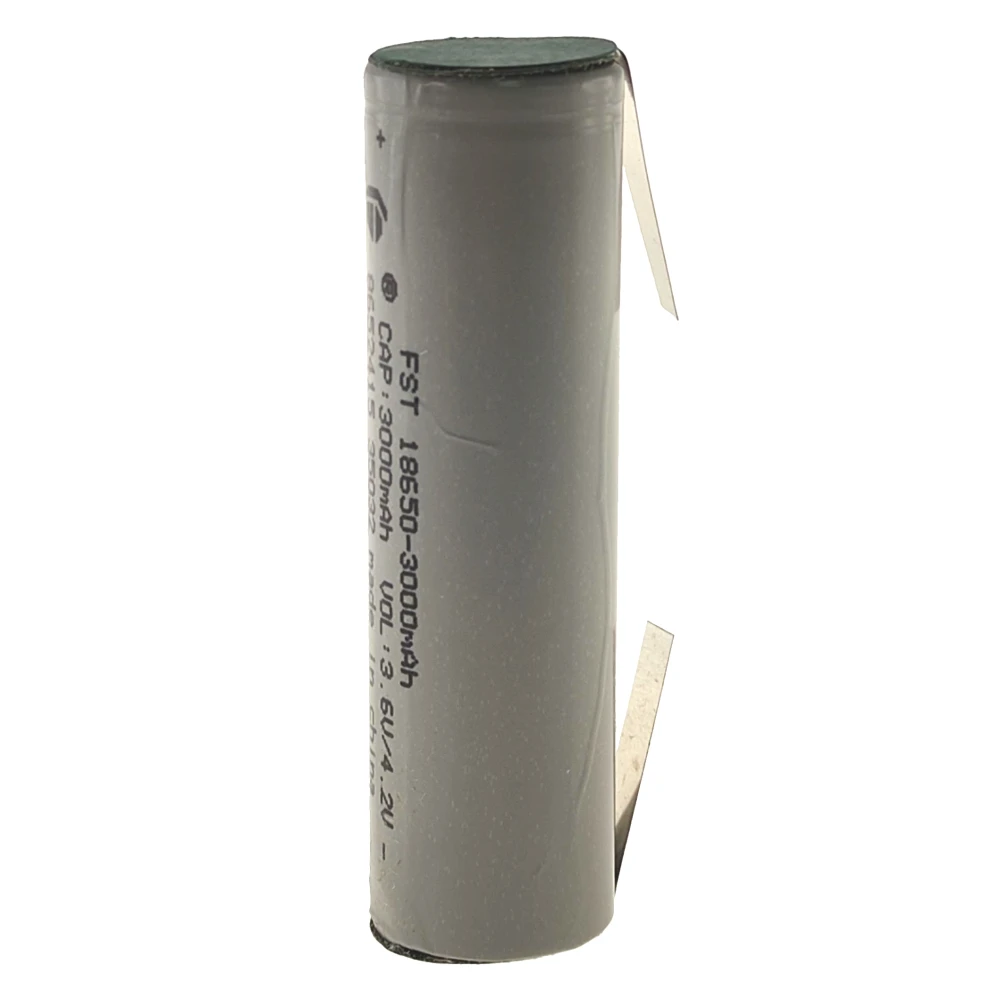 Oplaadbare 18650 batterij 3000mAh met soldeerlip