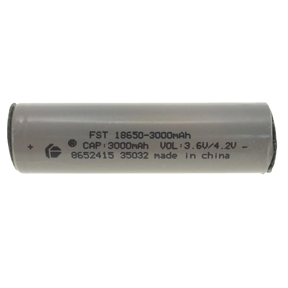 Batería pila 18650 3000mAh para soldar con lengüeta en detalle