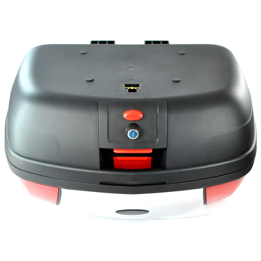 Universele motor topkoffer 46 liter zilver - XXL voor 2 helmen met slot