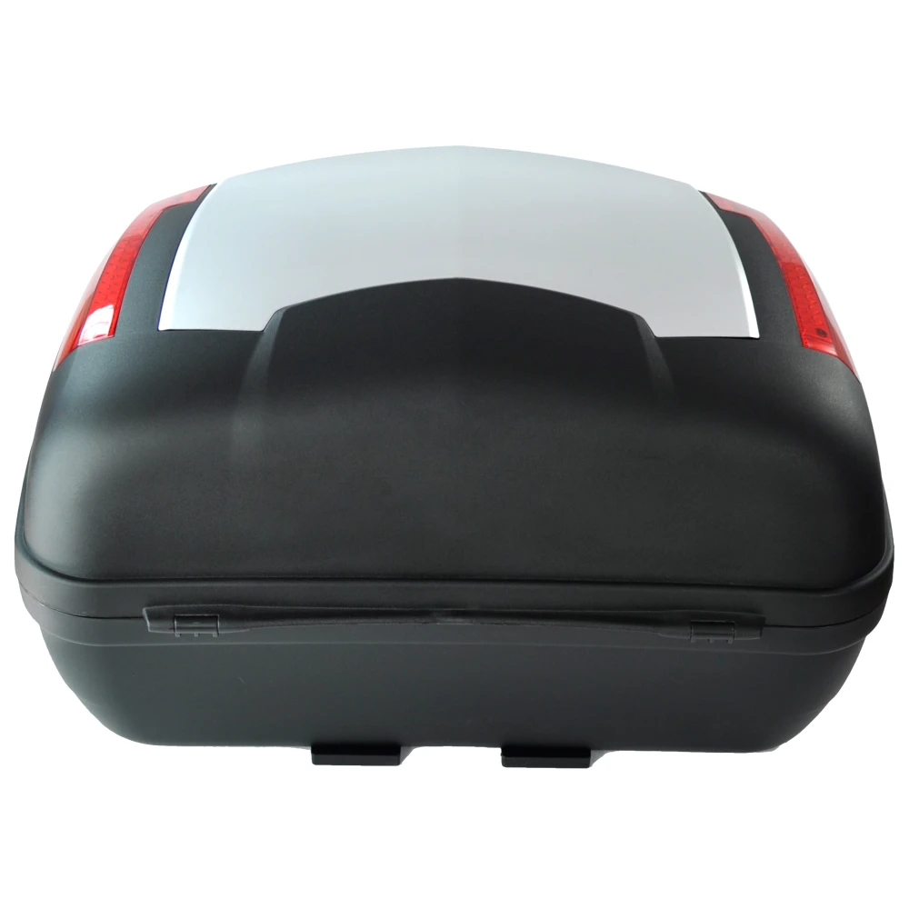 Universele motor topkoffer 46 liter zilver - XXL voor 2 helmen met slot