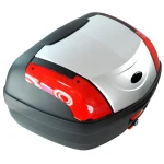 Universele motor topkoffer 46 liter zilver - XXL voor 2 helmen met slot