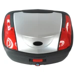 Universele motor topkoffer 46 liter zilver - XXL voor 2 helmen met slot