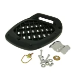 Vista lateral del baúl universal para moto con capacidad de 28 litros