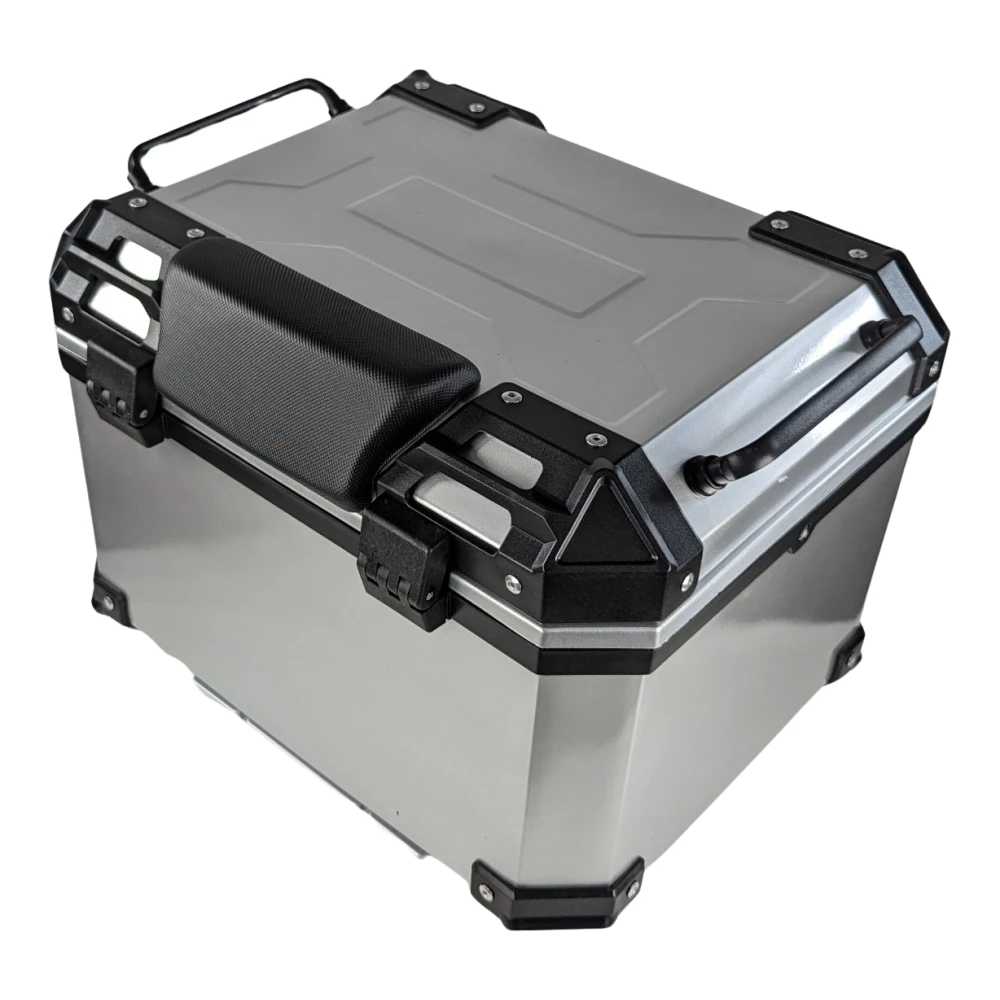 Universele motor topkoffer 45L zilver - vierkante helmtas voor 1 helm