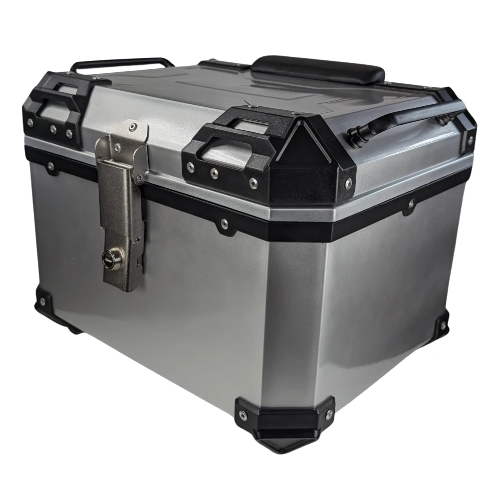 Universele motor topkoffer 45L zilver - vierkante helmtas voor 1 helm
