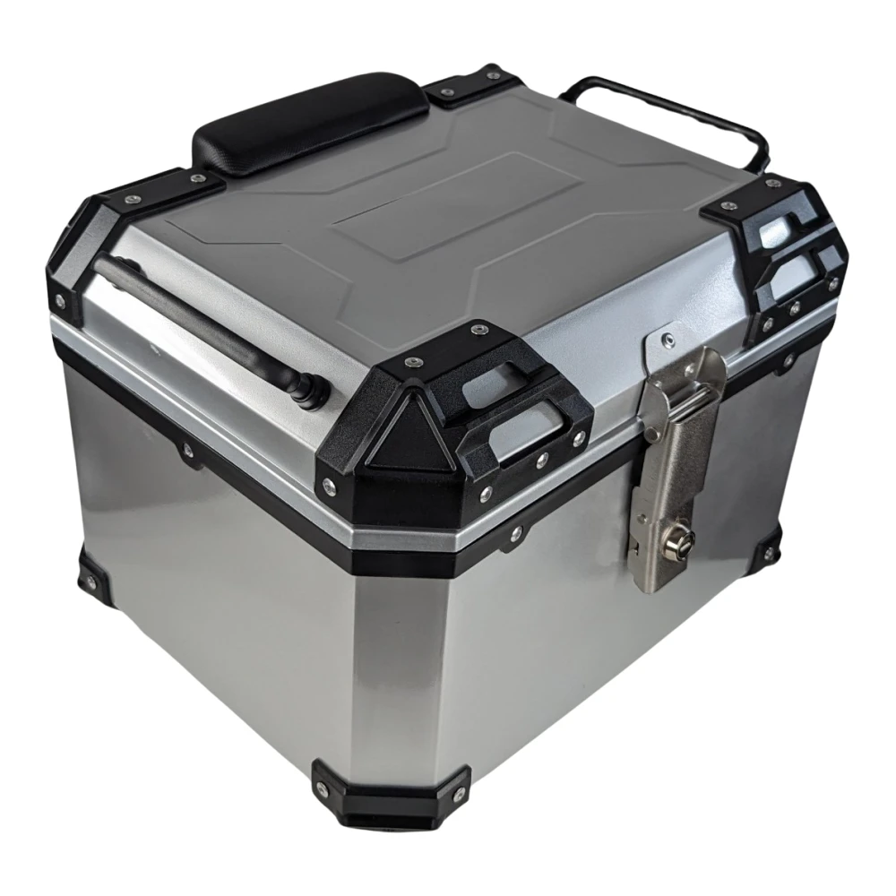 Universele motor topkoffer 45L zilver - vierkante helmtas voor 1 helm
