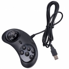 Zwarte Sega Megadrive-Genesis-Stijl Pc Usb-Controller Voor Pc En Mac