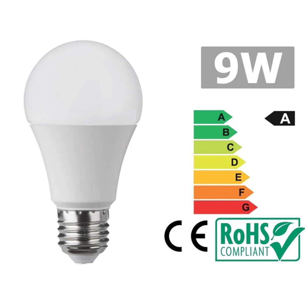 LED-lamp E27 9W warm wit licht 3300K voor efficiënte verlichting
