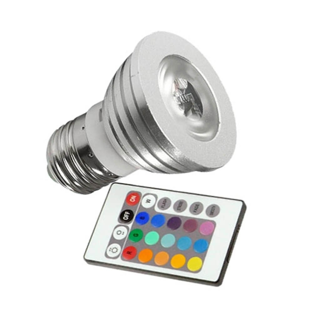 RGB LED-lamp E27 3W met afstandsbediening voor veelzijdige verlichting