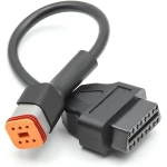 Harley Davidson OBD1 6-pins naar OBDII 16-pins adapterkabel voor diagnose