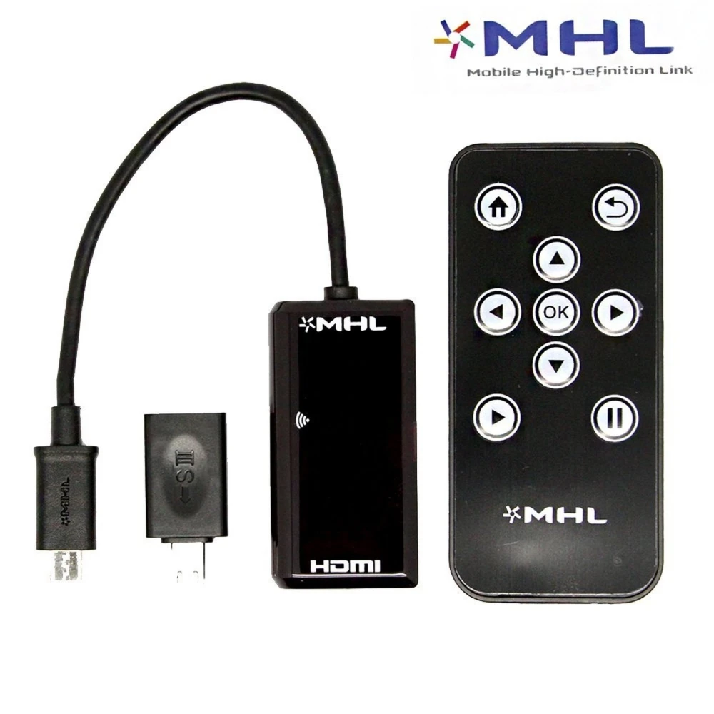 MHL naar HDMI-adapterkabel met afstandsbediening voor Galaxy S2, S3, S4, S5, Note 2 en HTC One