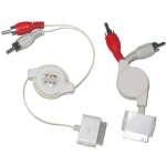 Retractable stereo kabel voor iPod, iPhone, iPad met Dock Connector