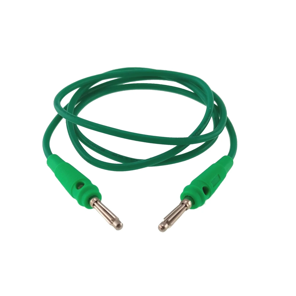 Cable de prueba banana macho a macho 4mm 1m verde con conectores de latón niquelado