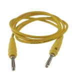 Banana testkabel male naar male 4mm geel 14AWG siliconen