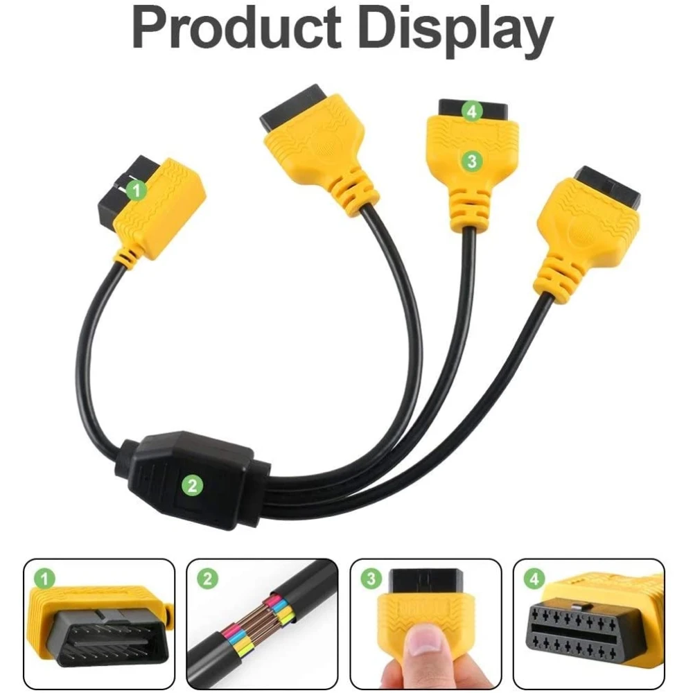 Cable adaptador OBD2 1 a 3 Autool para diagnóstico automotriz