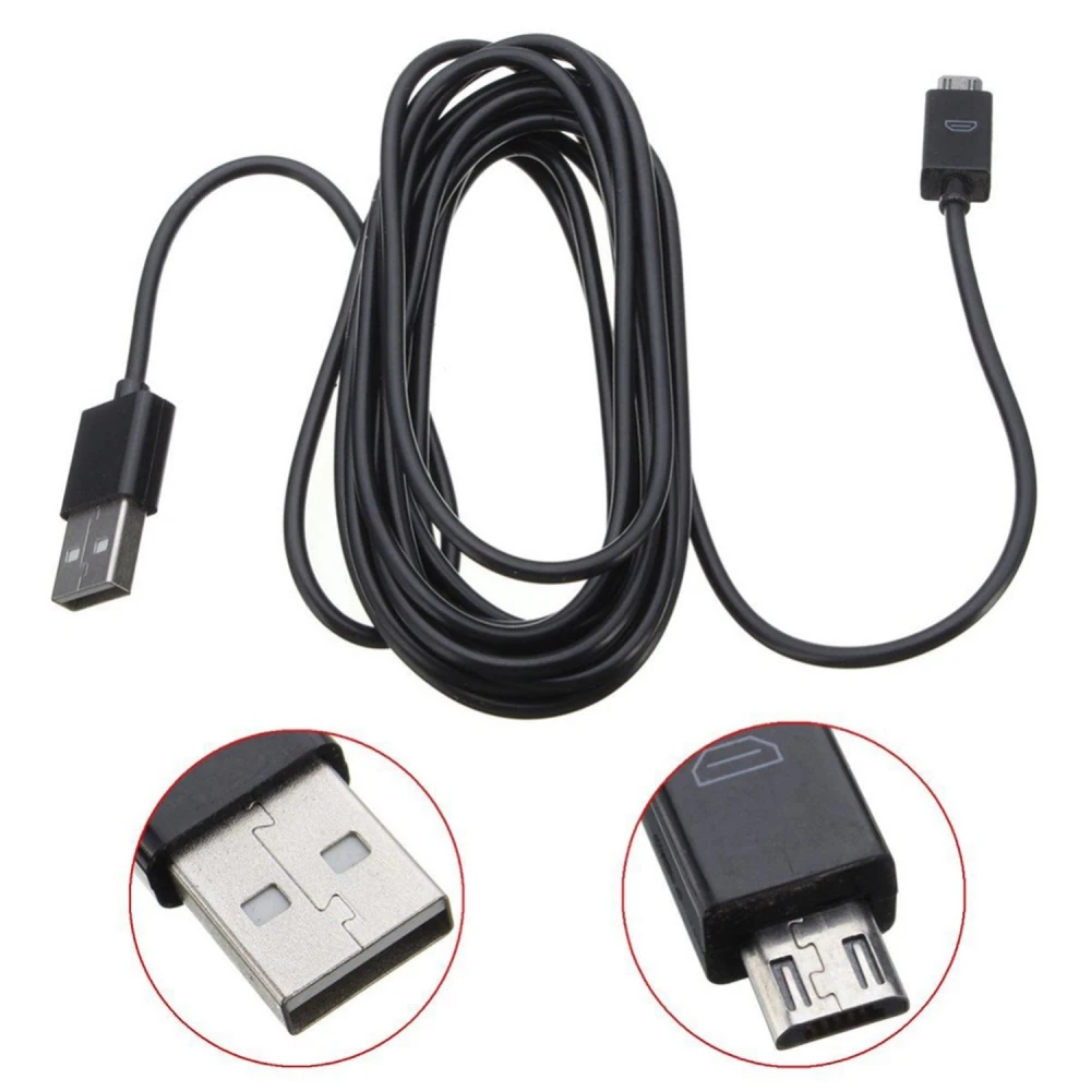 Micro-USB-kabel 3 meter voor PS4- en Xbox One-controller