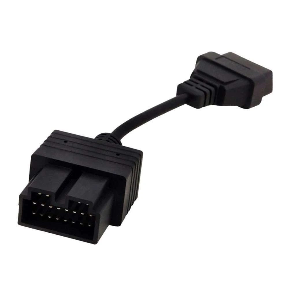 Cable OBD1 a OBD2 Kia en color negro con conectores robustos