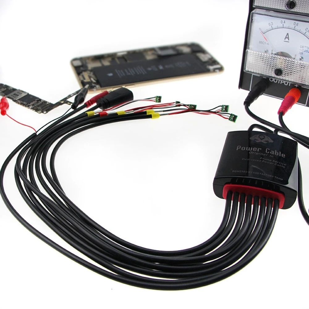 Speciale voedingskabel met batterijconnectoren voor iPhone 7, 6S en Samsung