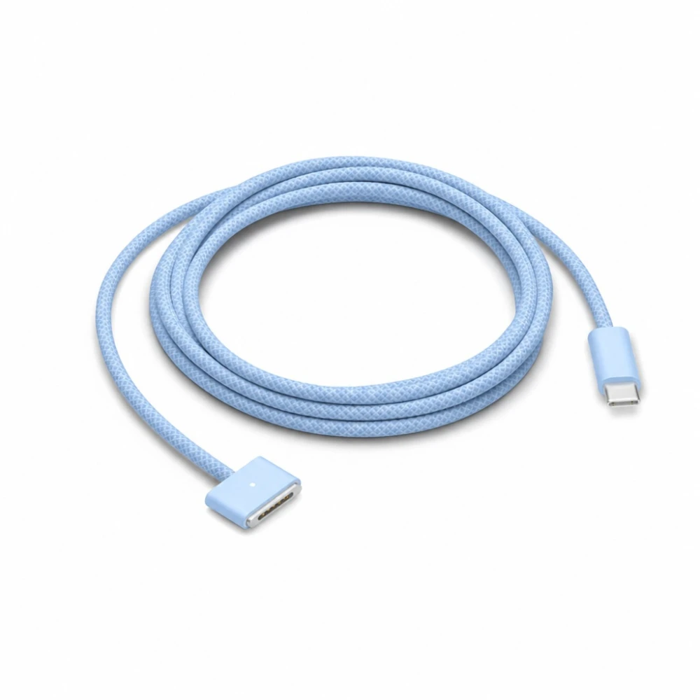 USB-C naar MagSafe 3 140W kabel voor MacBook Pro en Air - 2 m gevlochten, Sky Blue