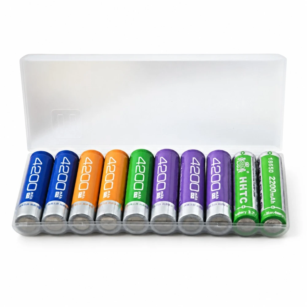 Batterijhouder Doos 10× 18650 Transparant Plastic Grote Capaciteit