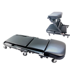 Opvouwbare monteursligstoel met wielen voor werkplaats