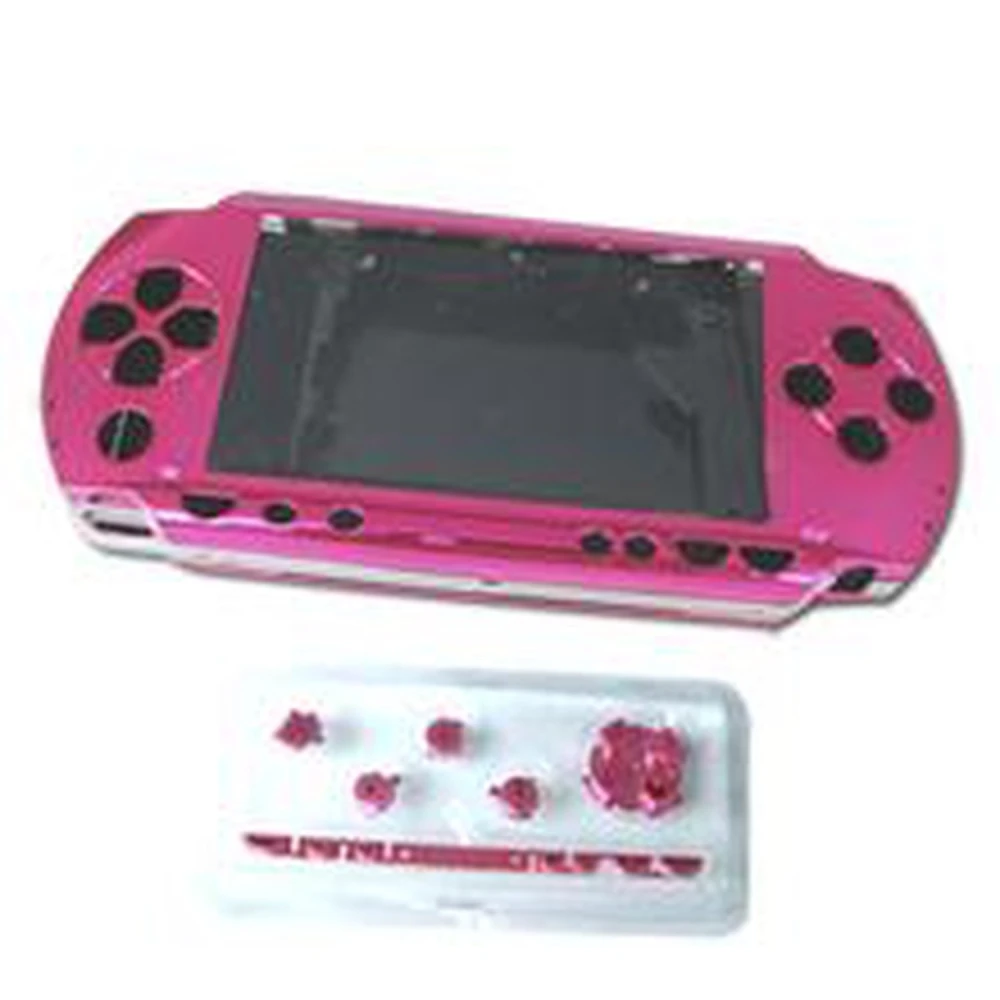Complete roze PSP-behuizing met knoppen voor reparatie en personalisatie