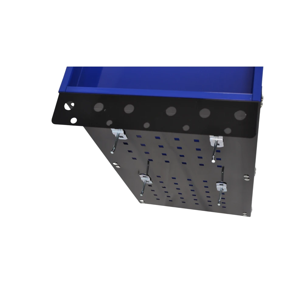 Professionele werkplaatswagen met 3 legborden, zijbakken en haken